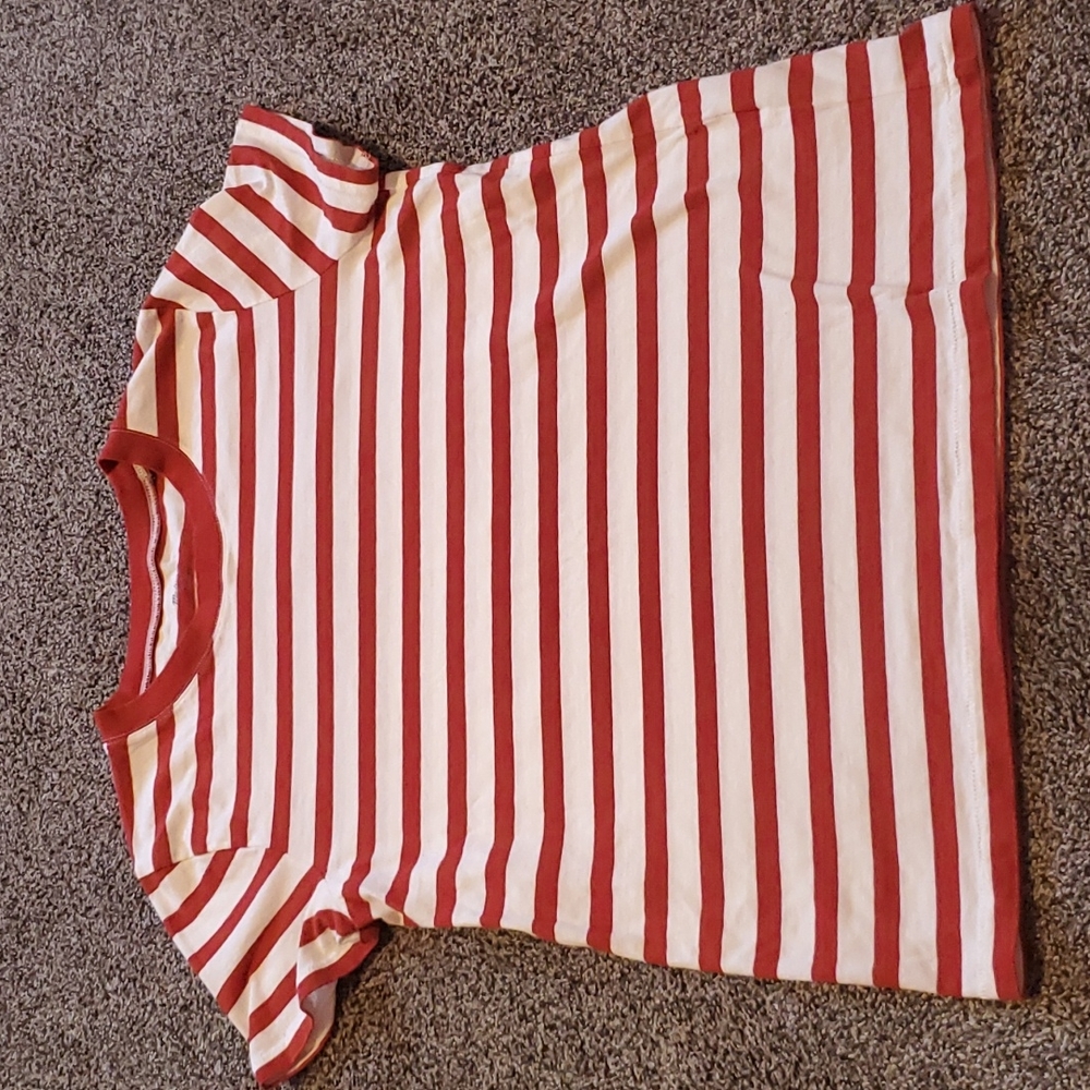 MADEWELL classic red and white striped t shirt size Small